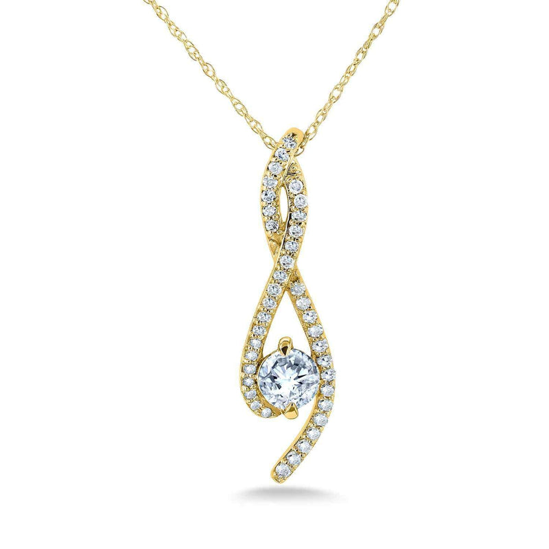 Kobelli Diamond Ribbon Necklace 1/2 Carat TDW in 10k Gold 62344-Y