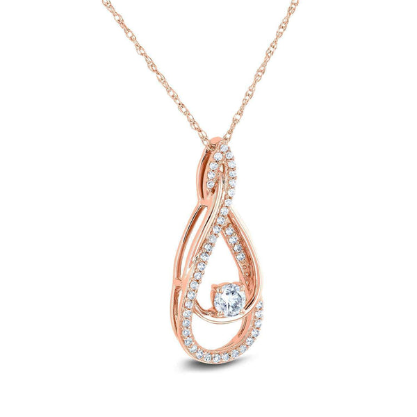 Kobelli Diamond Looping Pendant and Chain 1/4ct TDW in 10k Gold