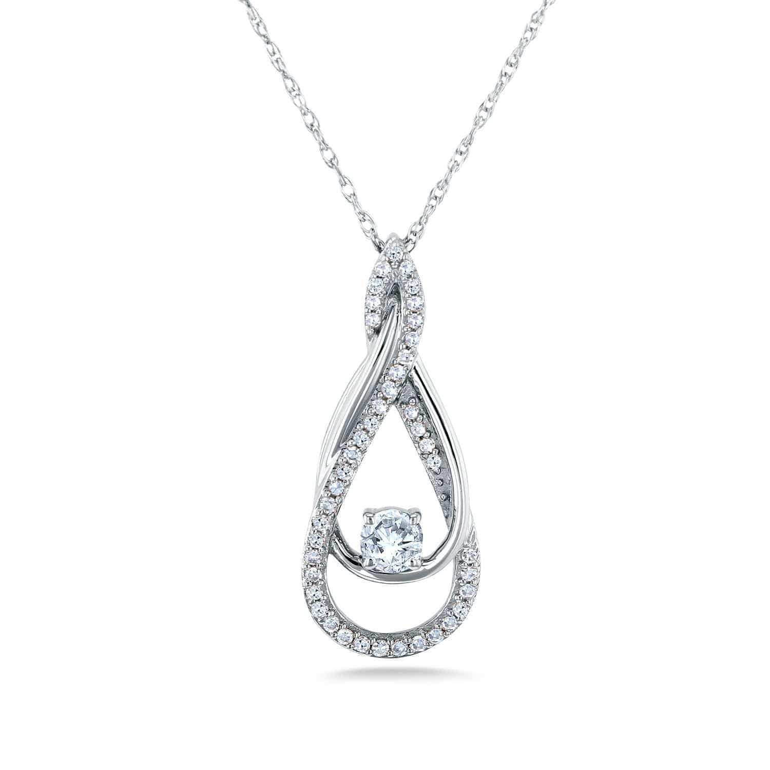 Kobelli Diamond Looping Pendant and Chain 1/4ct TDW in 10k Gold