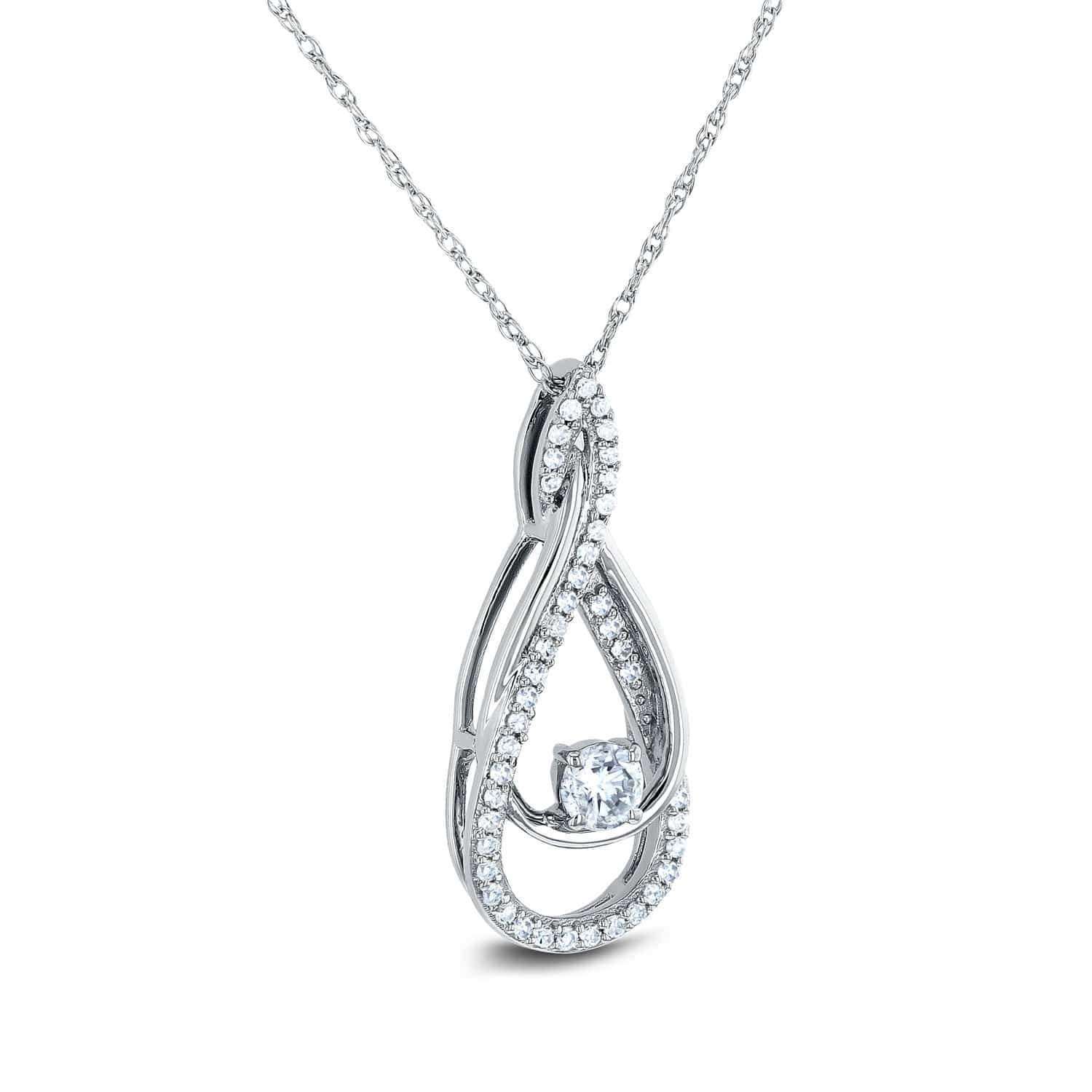 Kobelli Diamond Looping Pendant and Chain 1/4ct TDW in 10k Gold