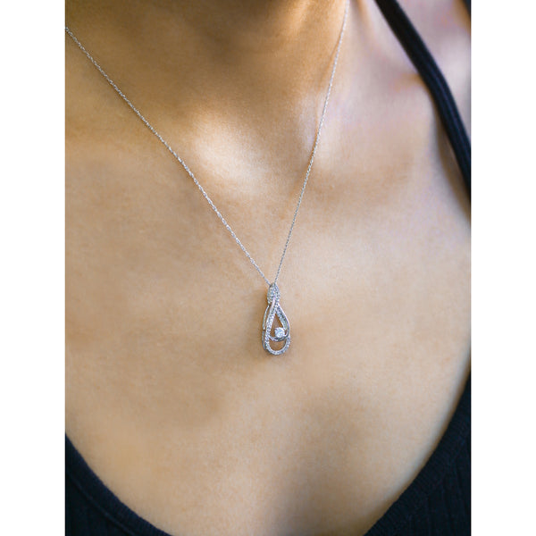 Kobelli Diamond Looping Pendant and Chain 1/4ct TDW in 10k Gold