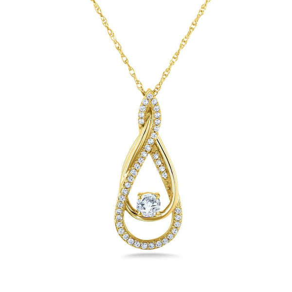 Kobelli Diamond Looping Pendant and Chain 1/4ct TDW in 10k Gold