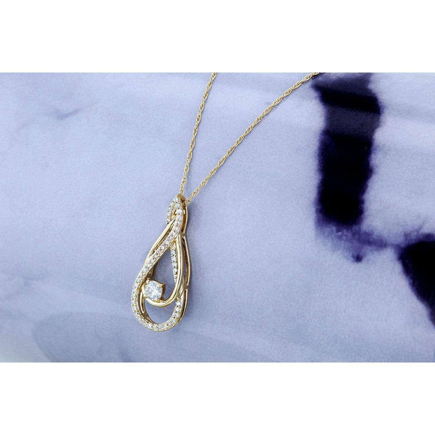 Kobelli Diamond Looping Pendant and Chain 1/4ct TDW in 10k Gold