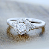 Diamant sekskant halo ring