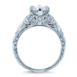 Kobelli diamant 6-benet antik forlovelsesring 1 1/6 ctw 14k hvidguld