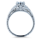 Kobelli diamant 6-benet antik forlovelsesring 5/8 ctw 14k hvidguld