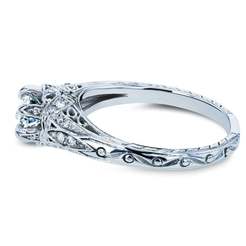 Kobelli Diamond 6-Prong Antique Engagement Ring 5/8 CTW 14k White Gold