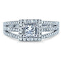 Kobelli Diamond Princess Halo Split Band Engagement Ring 1/2ct TW 14k White Gold