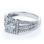 Kobelli Diamond Princess Halo Split Band Engagement Ring 1/2ct TW 14k White Gold