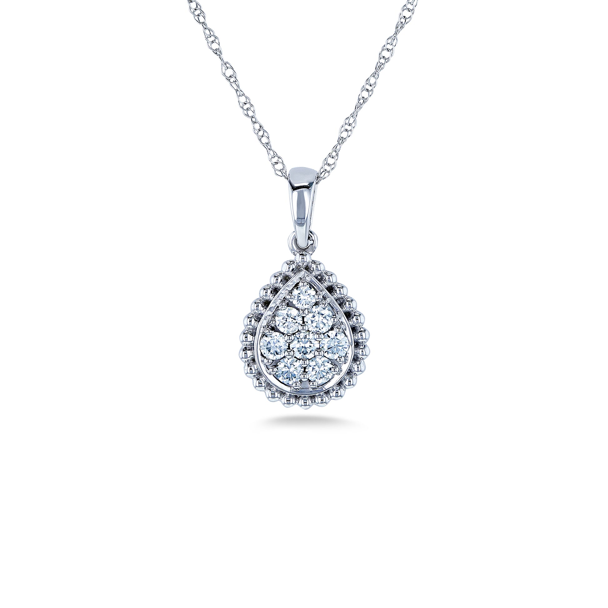 0.25 Carat Natural Diamond Pear Harmony Cluster Necklace