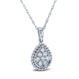 Kobelli diamant päronformad hänge och kedja 10k guld (1/4 CTW) 62381