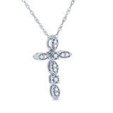 Kobelli Diamond Cross hänge och kedja 1/10ct TCW i 10k vitguld 62382