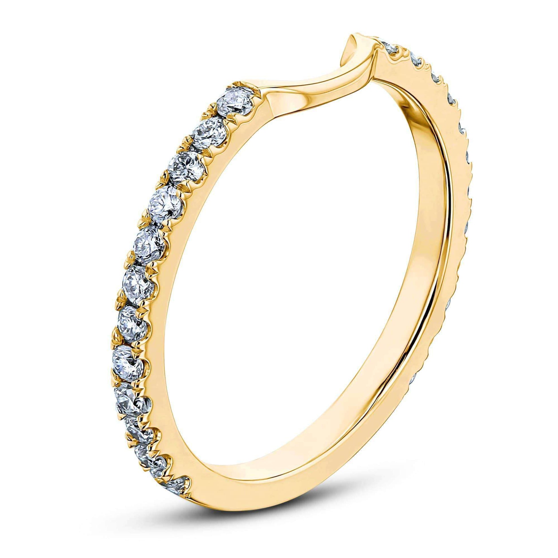 Kobelli 1/3ct TW Diamond Notched Gold Wedding Band