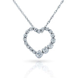 Kobelli Diamond Journey Heart Pendant 1/4 CTW 10k White Gold 62437-W