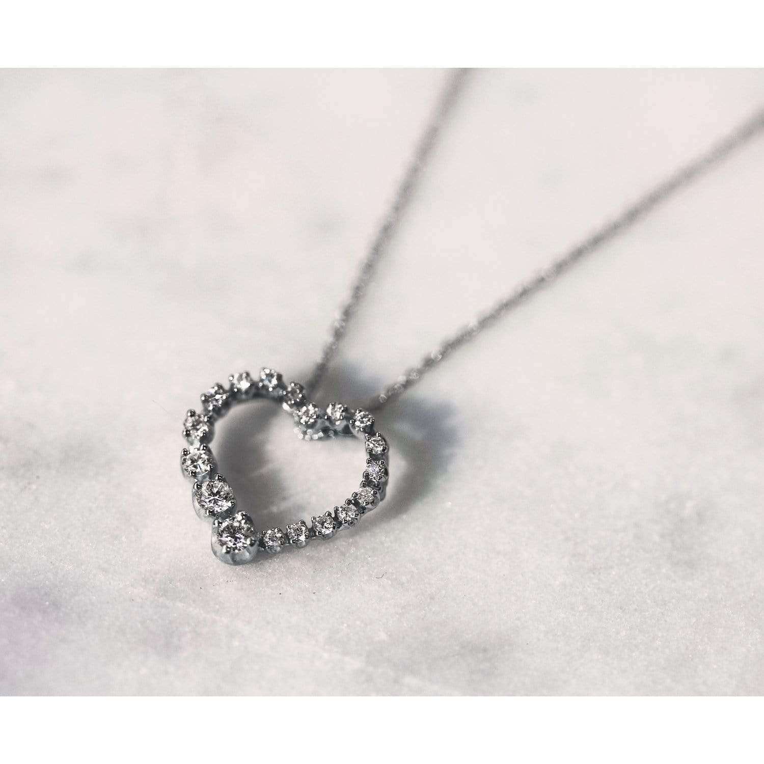 Kobelli Diamond Journey Heart Pendant 1/4 CTW 10k White Gold 62437-W