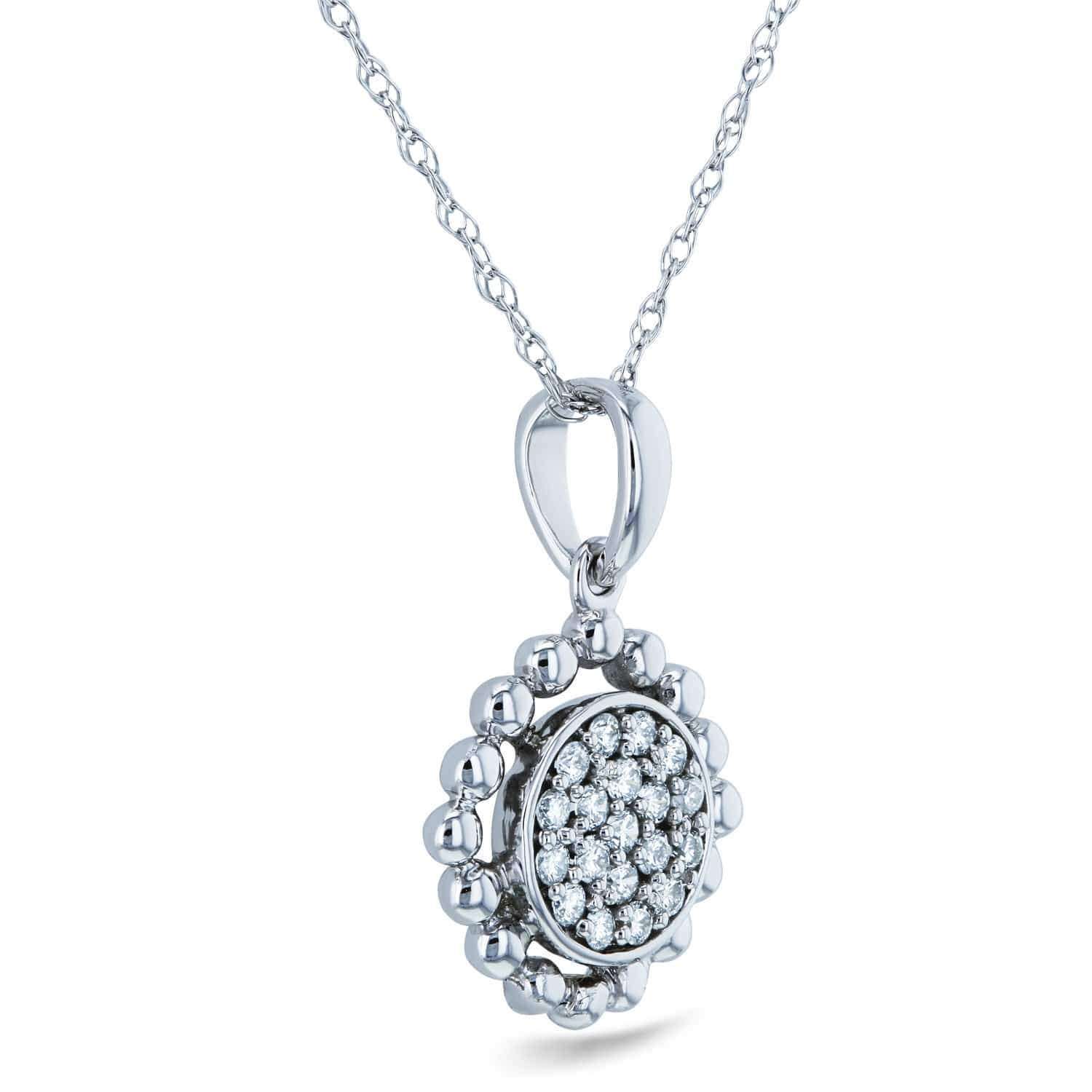 Kobelli Diamond Cluster Gold Reef Necklace 10k White Gold (1/6 CTW) 62439-W