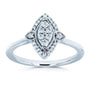 Kobelli Marquise Shaped Cluster Diamond Ring 1/6 CTW 10k White Gold