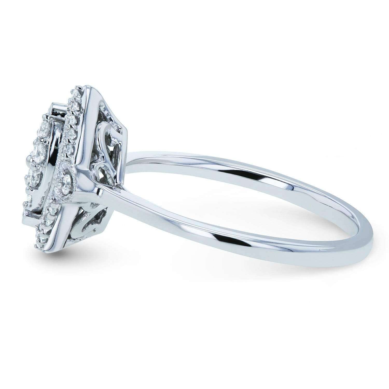 Kobelli Marquise Shaped Cluster Diamond Ring 1/6 CTW 10k White Gold