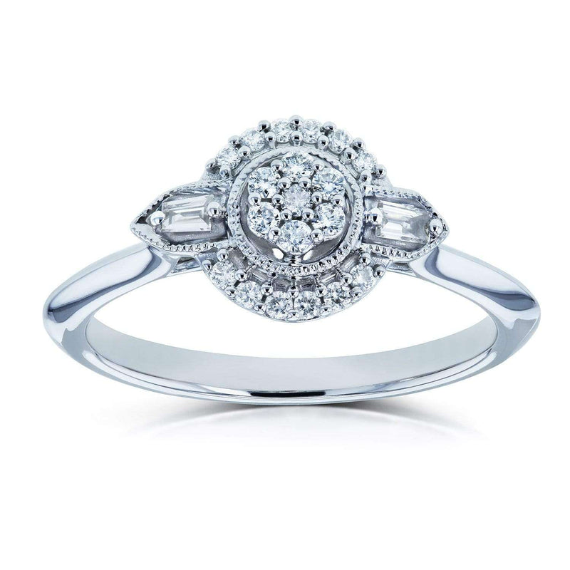 Kobelli Unique Diamond Engagement Ring 1/6 CTW 10k White Gold
