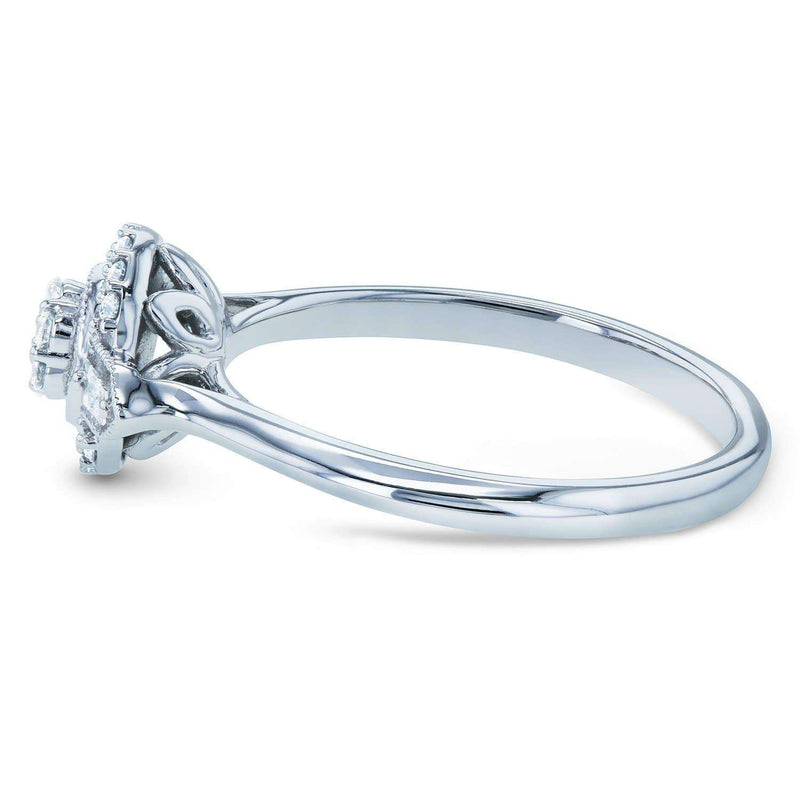 Kobelli Unique Diamond Engagement Ring 1/6 CTW 10k White Gold
