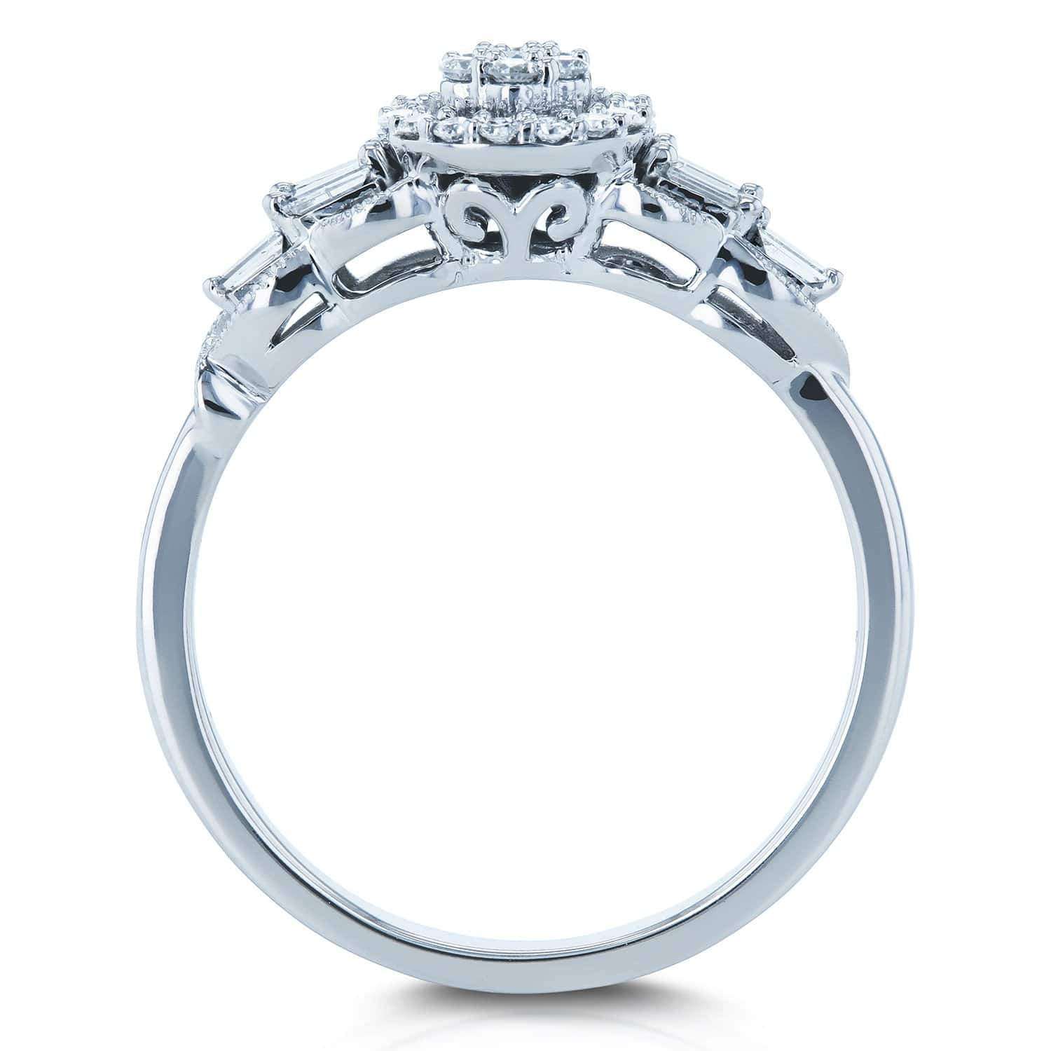 Kobelli Unique Diamond Engagement Ring 1/4 CTW 10k White Gold