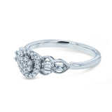 Round Cluster Baguette Accent Diamond Ring