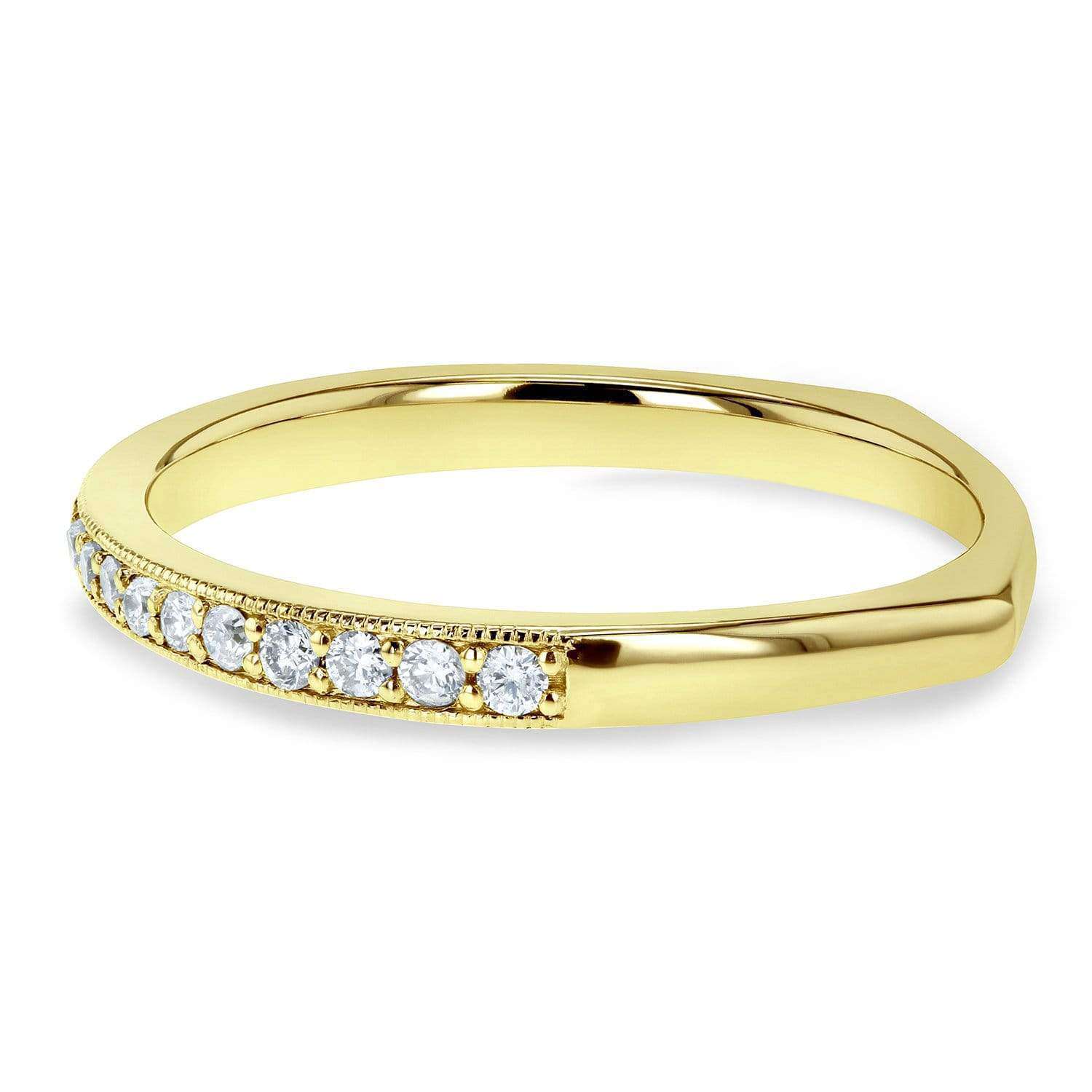 Kobelli Diamond Pave-set Milgrain Square Shank Wedding Band 1/5 CTW 14k Yellow Gold
