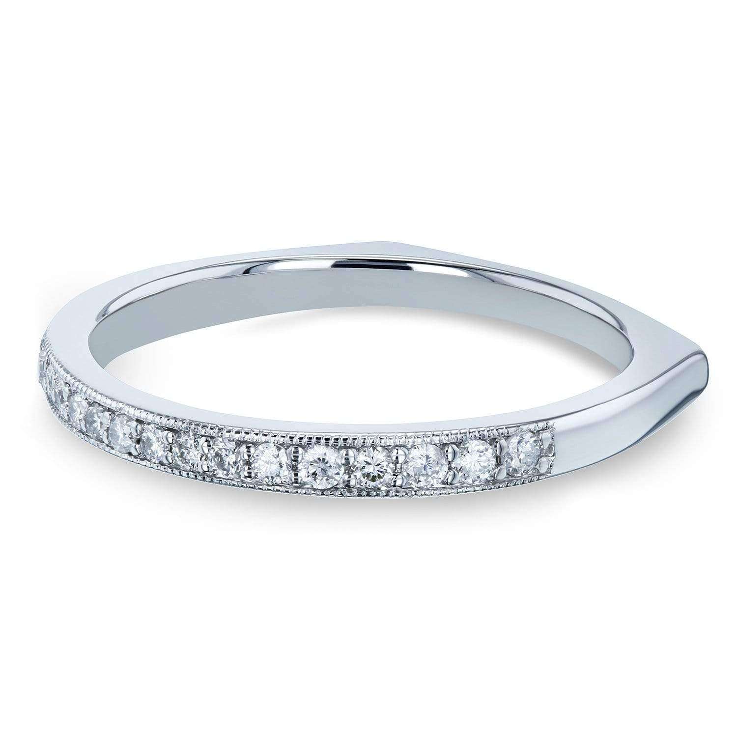 Kobelli Diamond Pave-set Milgrain Square Shank Wedding Band 1/5 CTW 14k White Gold