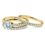 Kobelli Round Diamond Square European Shank Vintage Trellis Bridal Set 1 3/5 CTW 14k Yellow Gold, 3 Piece