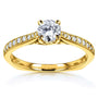 Kobelli Round Diamond Square Shank Trellis Engagement Ring 5/8 CTW 14k Yellow Gold (HI, I1-I2)