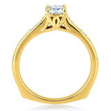 Kobelli rund diamant firkantet skaft espalier forlovelsesring 5/8 ctw 14k gult guld (hi, i1-i2)