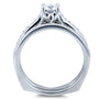 Kobelli Round Diamond Square European Shank Vintage Trellis 2 Piece Bridal Set 7/8 CTW 14k White Gold
