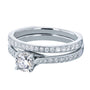 Kobelli Round Diamond Square European Shank Vintage Trellis 2 Piece Bridal Set 7/8 CTW 14k White Gold