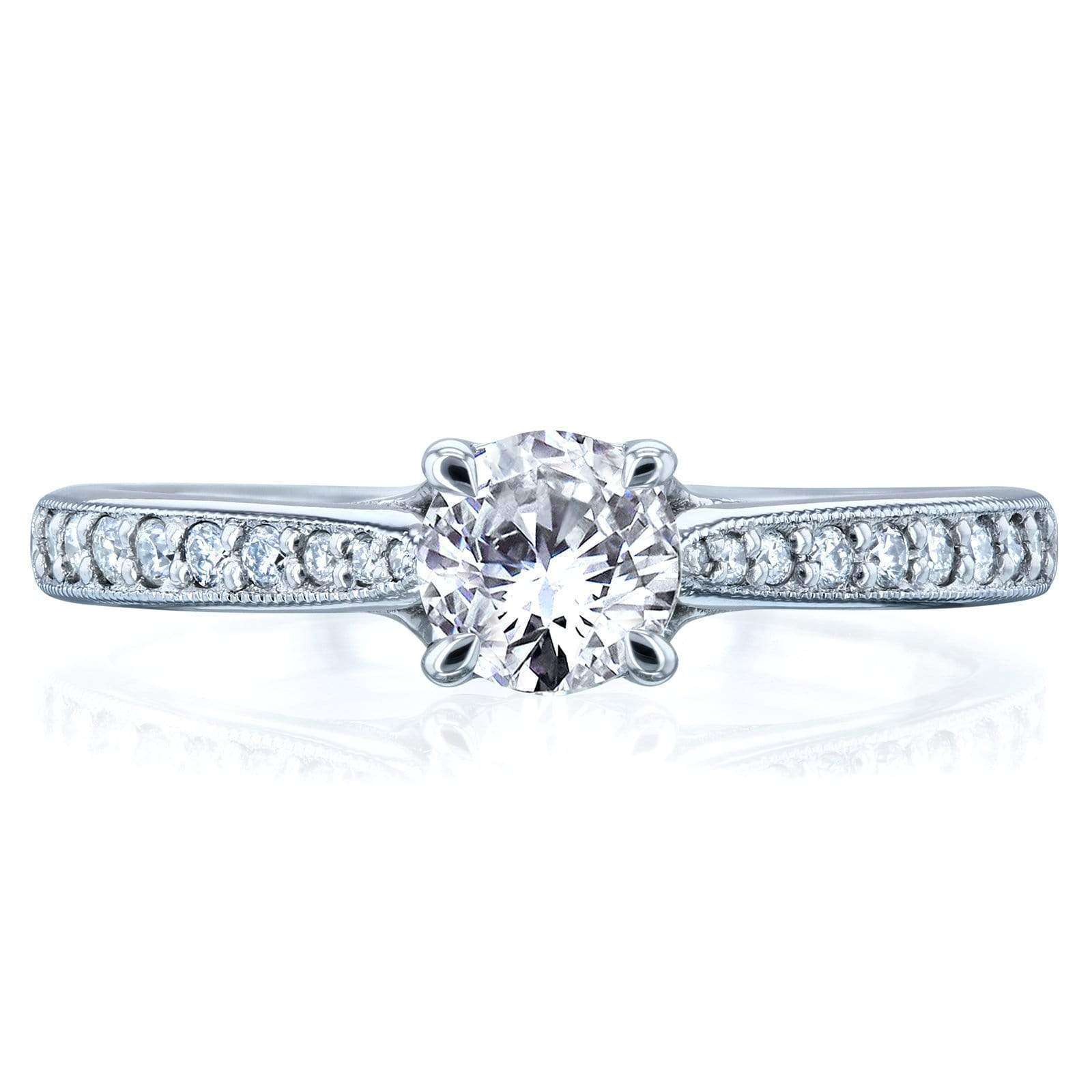 Kobelli Round Diamond Square Shank Trellis Engagement Ring 5/8 CTW 14k White Gold (HI, I1-I2)