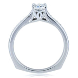 Kobelli rund diamant med fyrkantigt skaft trellis förlovningsring 5/8 ctw 14k vitguld (hi, i1-i2)