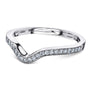 Kobelli Notched Curve Vintage Diamond Wedding Band 14k White Gold