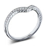Kobelli Notched Curve Vintage Diamond Wedding Band 14k White Gold