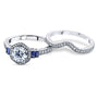 Kobelli Hexagon Halo Sapphire and Diamond Bridal Set 14k Gold (1 3/4 CTW)
