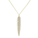 Kobelli Diamond Dangle Feather Necklace 2/5 CTW 14k Yellow Gold 62457V-Y