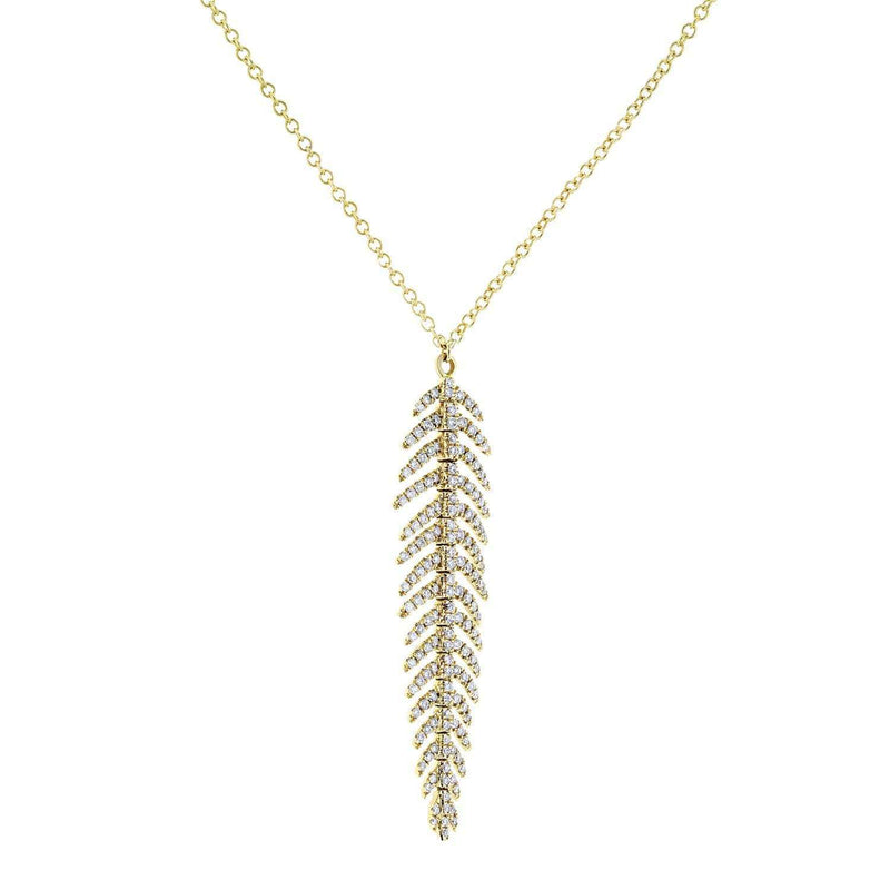 Buy Rose Gold Feather Pendant Necklace - 2 Feathers AAAAA CZ Drop Simulated  Plume Statement Y Necklace for Women at Amazon.in