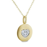 Kobelli halskjede med hjertemerke med diamantaksent, 10 karat gult gull, 18 tommer 62461