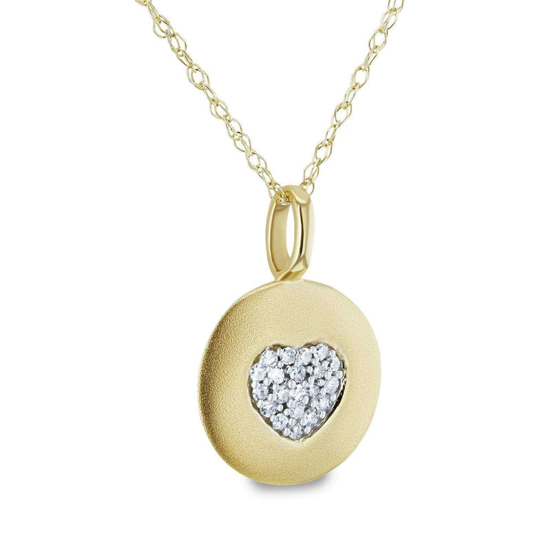 Kobelli Diamond Accented Heart Tag Necklace, 10k Yellow Gold, 18in 62461