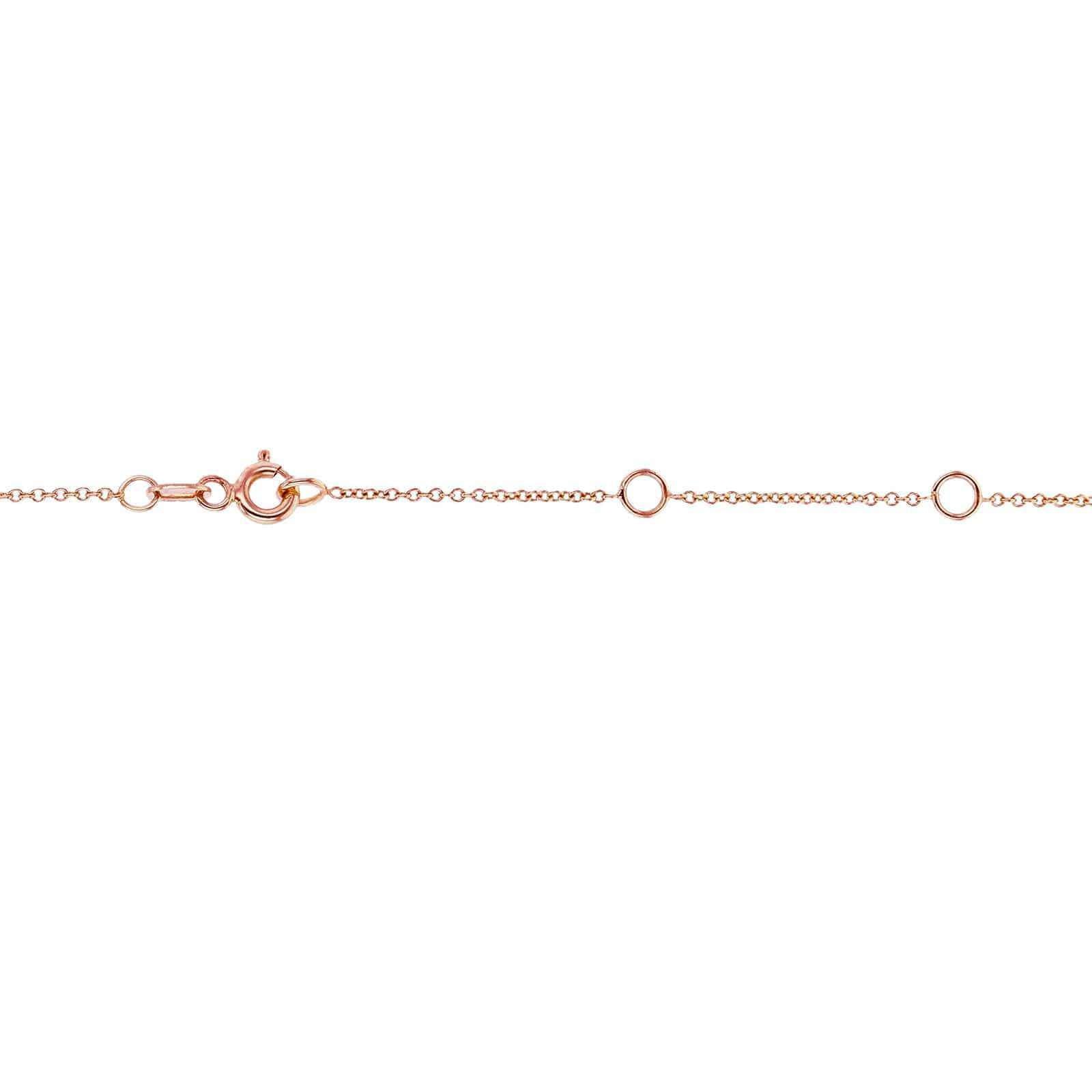 Kobelli White Diamond Bezel Necklace 1/6 Carat, 14k Rose Gold, Adjustable 13 14 15 Inch 62464R-R