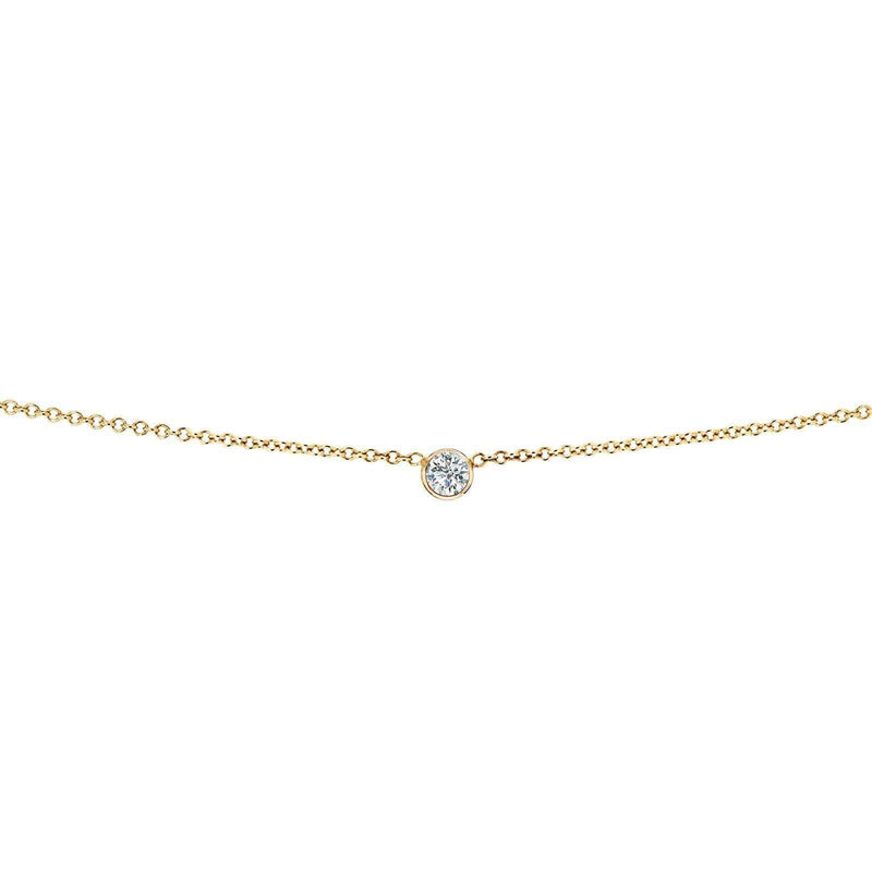 Kobelli hvid diamantbezel halskæde 1/6 karat, 14k gult guld, justerbar 13 14 15 tommer 62464r-y
