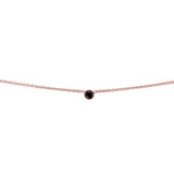 Kobelli Black Diamond Bezel Necklace 1/6 Carat, 14k Rose Gold, Adjustable 13 14 15 Inch 62464RBK-R