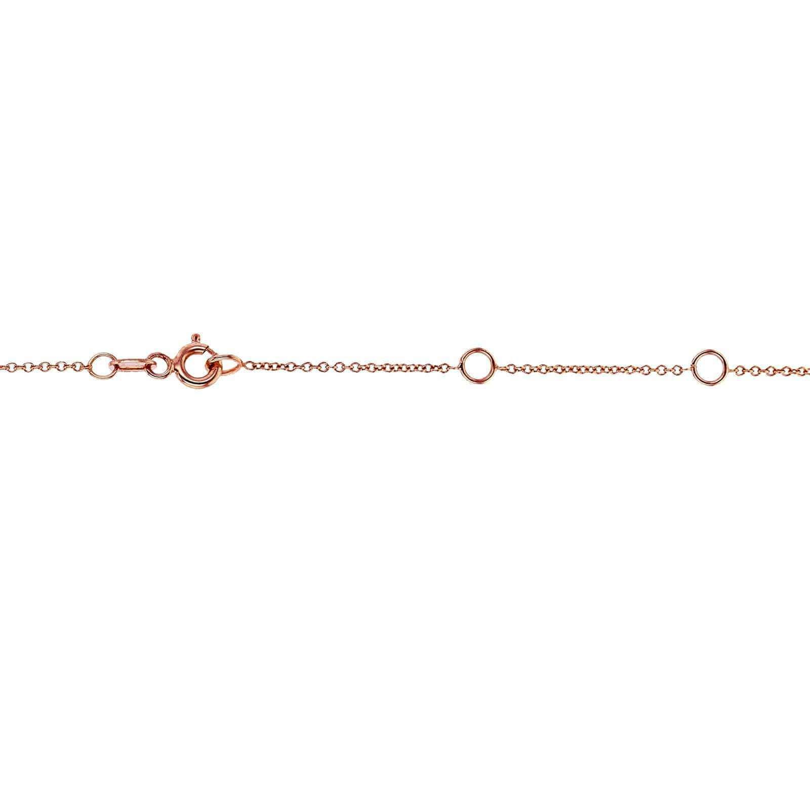 Kobelli Black Diamond Bezel Necklace 1/6 Carat, 14k Rose Gold, Adjustable 13 14 15 Inch 62464RBK-R