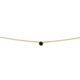 Kobelli-Halskette mit schwarzer Diamantlünette, 1/6 Karat, 14 Karat Gelbgold, verstellbar 13 14 15 Zoll 62464rbk-y