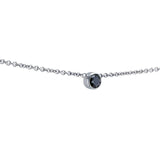 Kobelli svart diamantring halsband 1/6 karat, 14k vitguld, justerbart 13 14 15 tum 62464rbk-w