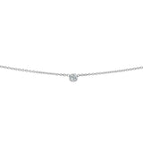Kobelli-Halskette mit weißer Diamantlünette, 1/6 Karat, 14 Karat Weißgold, verstellbar 13 14 15 Zoll 62464r