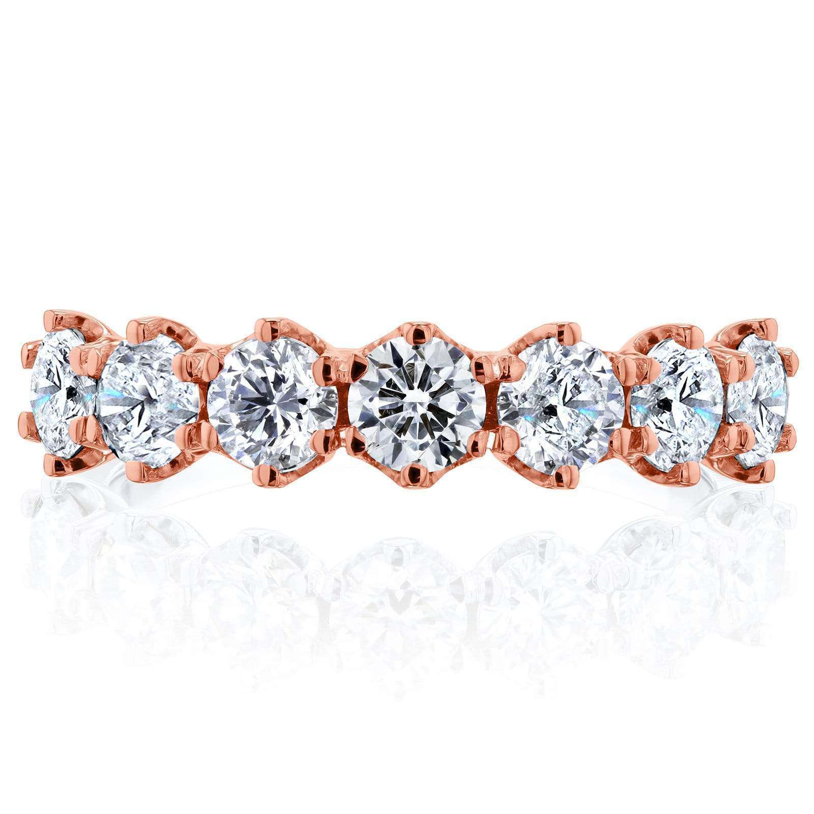 Kobelli 7-Stone Prong Set Diamond Ring 1 1/4 Carat TW in 14k Rose Gold